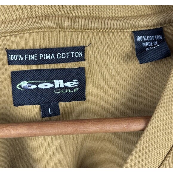 Bolle Golf Men's Fine Pima Cotton Sweater Vest Large Office Minimalist Mustard - Picture 3 of 8